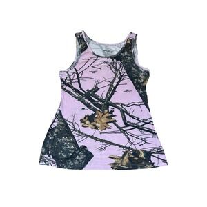 Size XL (Fits Large) – Mossy Oak Y2K Trendy p Pink Camo Tank Top Y2K Stretch